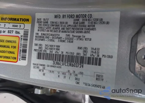 2018 Lincoln Mkz Reserve z USA, uszkodzony, nr VIN 3LN6L5FC2JR603724